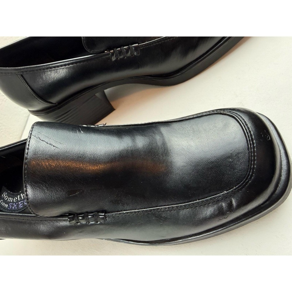 Skechers Y2K Black Platform Chunky Loafer Shoe Sz 8.5 Womens Grunge Goth Witchy - Picture 13 of 16